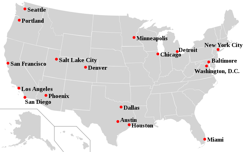 map of us cities. illegally would be